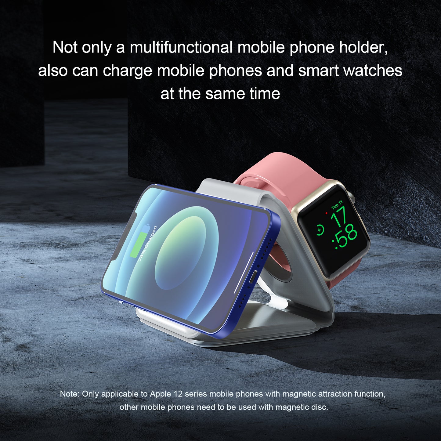 Foldable 3-in-1 Wireless Charger for iPhone, Watch, AirPods