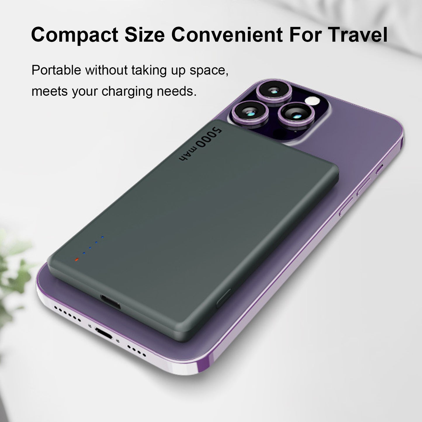 5000mAh Ultra-Thin Portable Magnetic Power Bank
