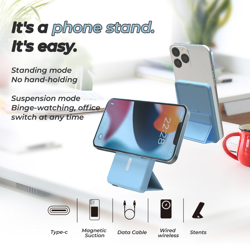 Magnetic Power Bank with Phone Stand and Digital Display