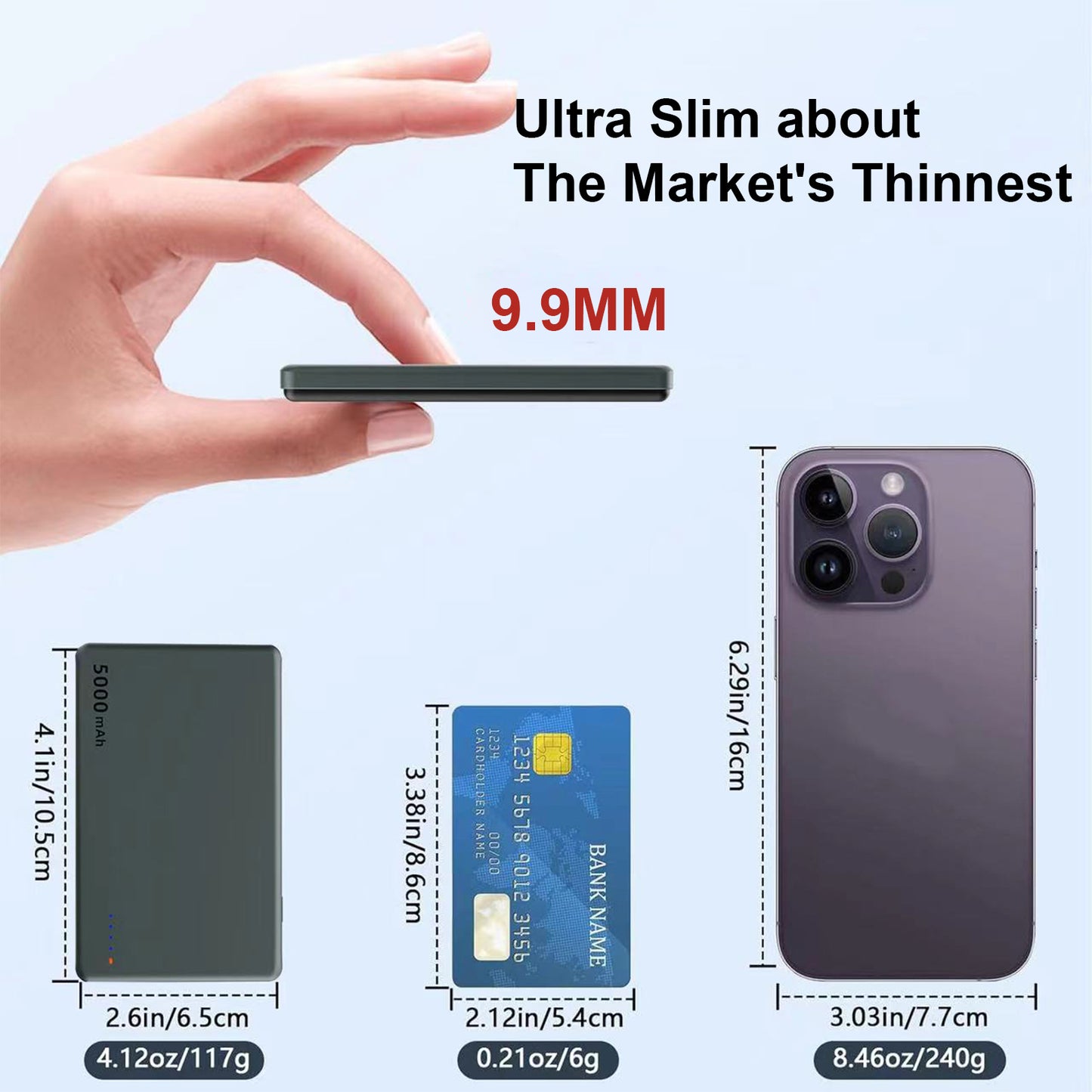 5000mAh Ultra-Thin Portable Magnetic Power Bank