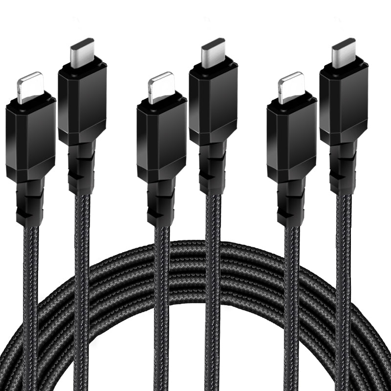 Nylon Braided octagonal mold reinforced 5V2.4A USB Type C Lightning data cable