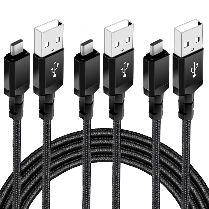 Nylon Braided octagonal mold reinforced 5V2.4A USB Type C Lightning data cable