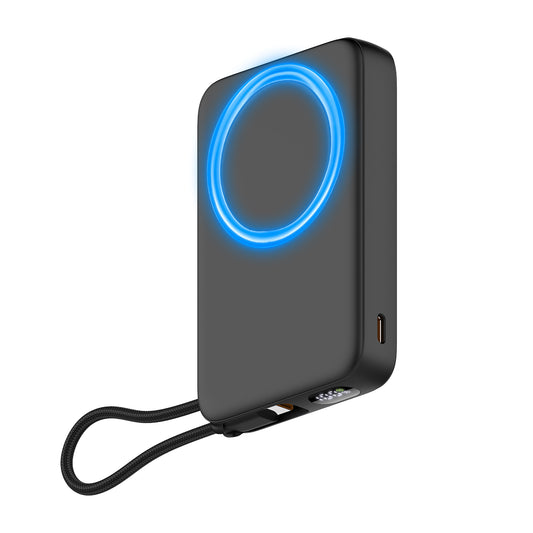 10000mAh Thin Portable Magnetic Power Bank with Strap