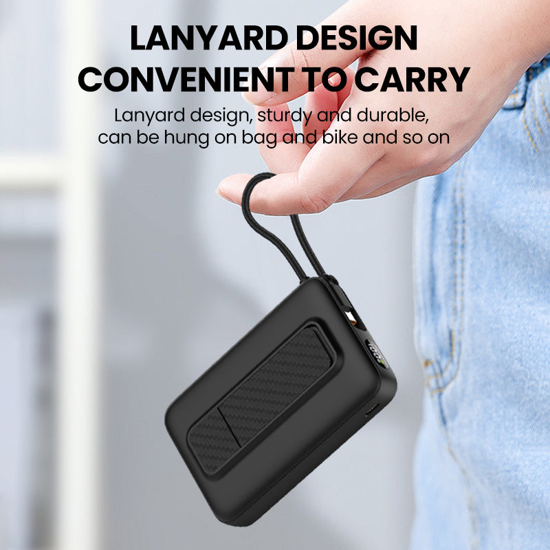10000mAh Thin Portable Magnetic Power Bank with Strap