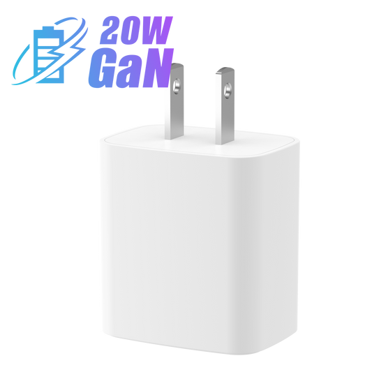 CE ROHS FCC Certified 18W 20W dual port GaN wall charger with QC, PD, AFC, SCP, FCP protocol