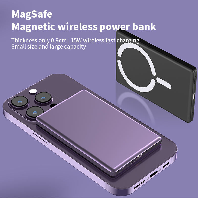 10,000mAh Ultra-thin Magnetic Power Bank Aluminum Alloy