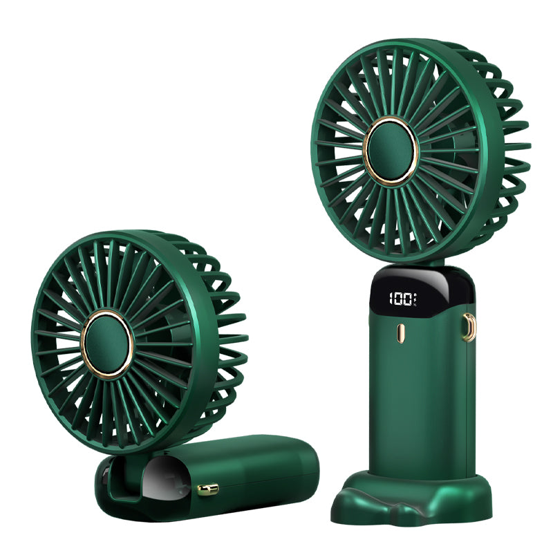 Portable Handheld Fan with Strap and Display