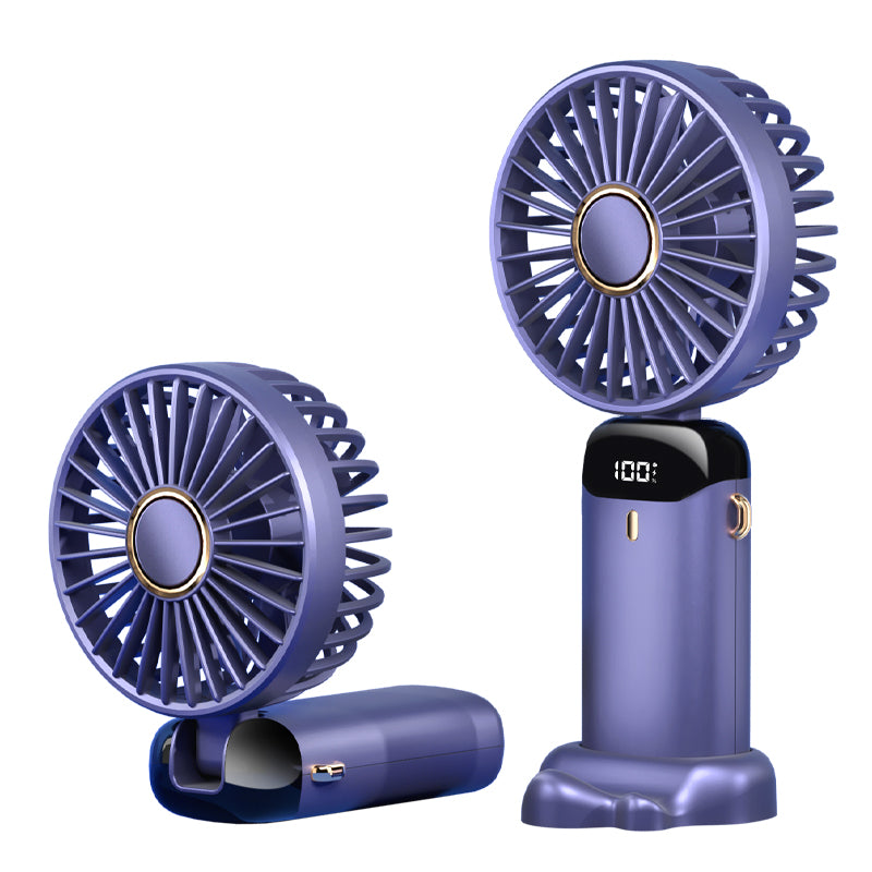 Portable Handheld Fan with Strap and Display