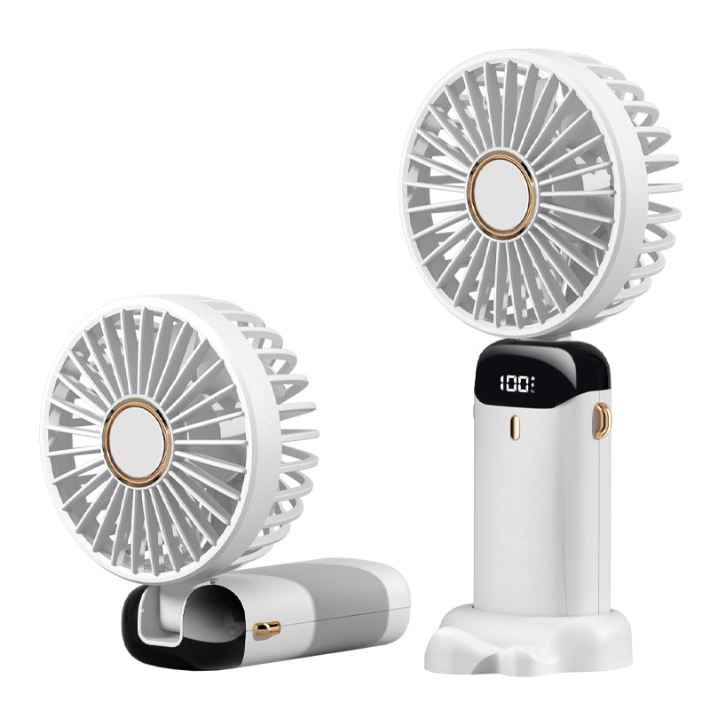 Portable Handheld Fan with Strap and Display