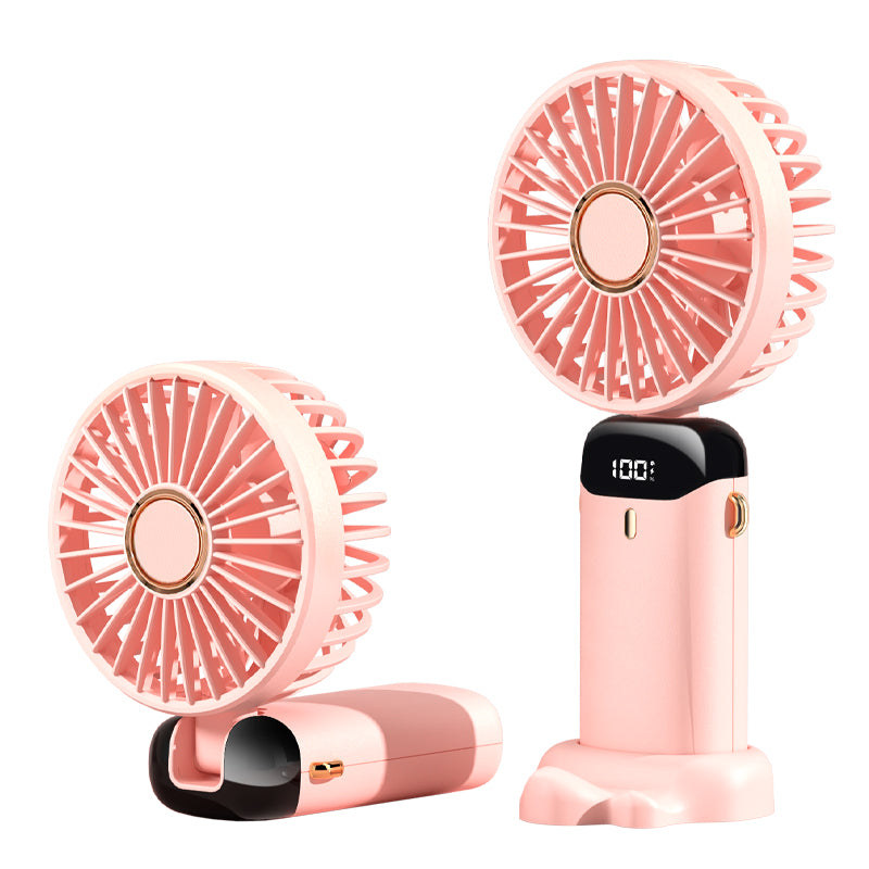 Portable Handheld Fan with Strap and Display