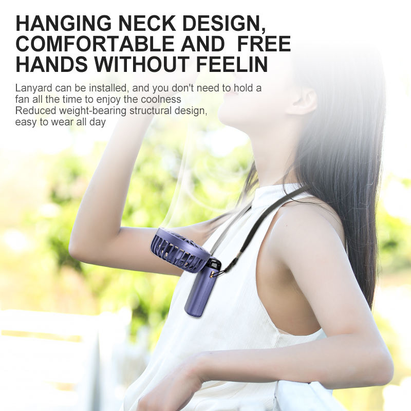 Portable Handheld Fan with Strap and Display
