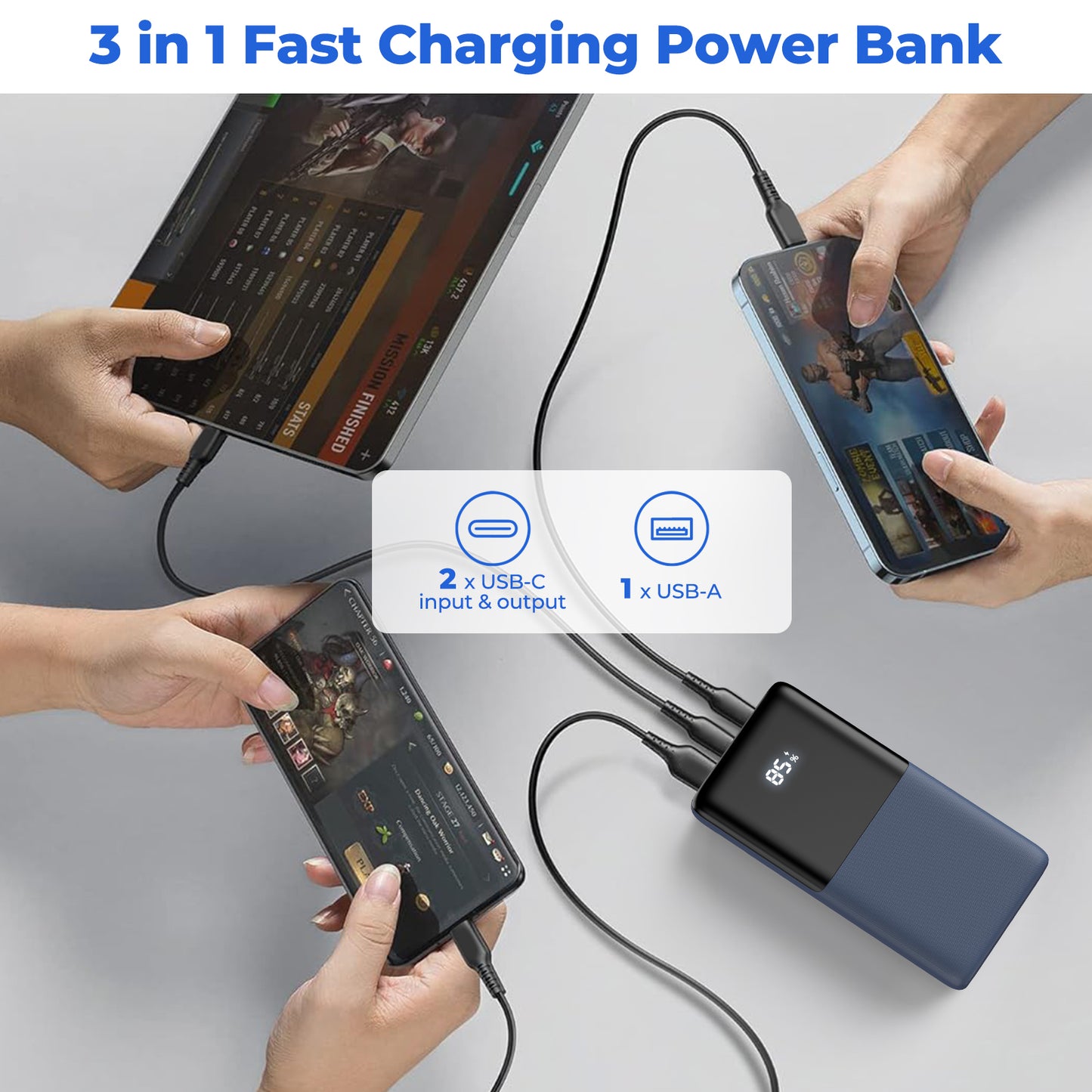 45W 20000mAh Power Bank with Stand and Light