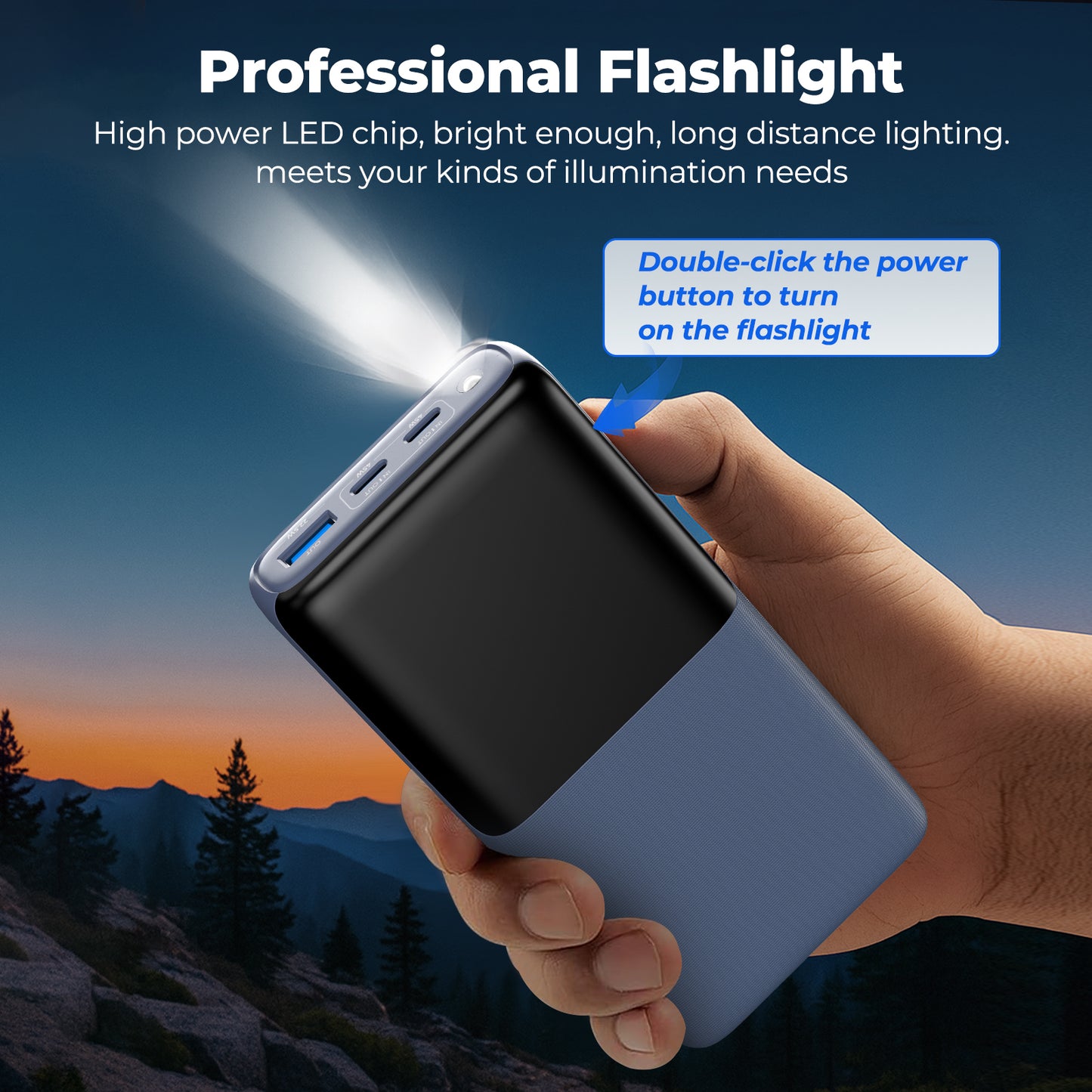 45W 20000mAh Power Bank with Stand and Light