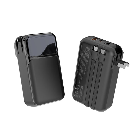 10000mAh Power Bank with Plug USB Cable and Display