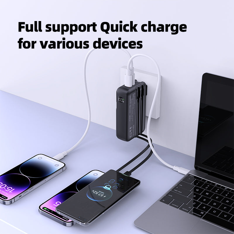 10000mAh Power Bank with Plug USB Cable and Display