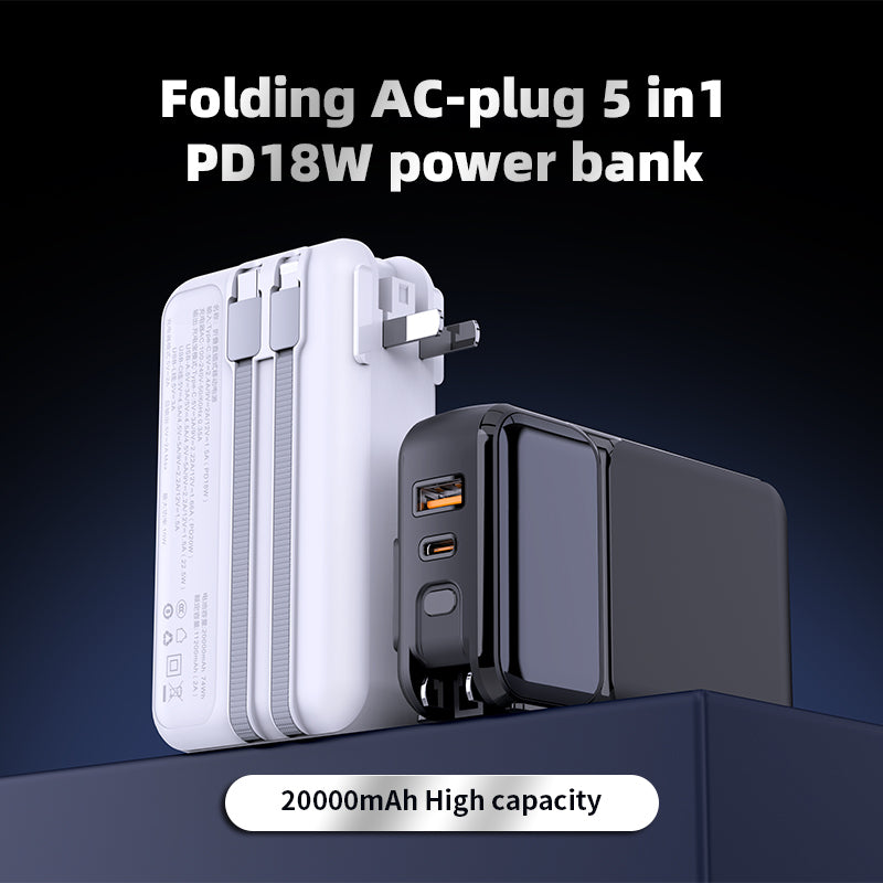 10000mAh Power Bank with Plug USB Cable and Display