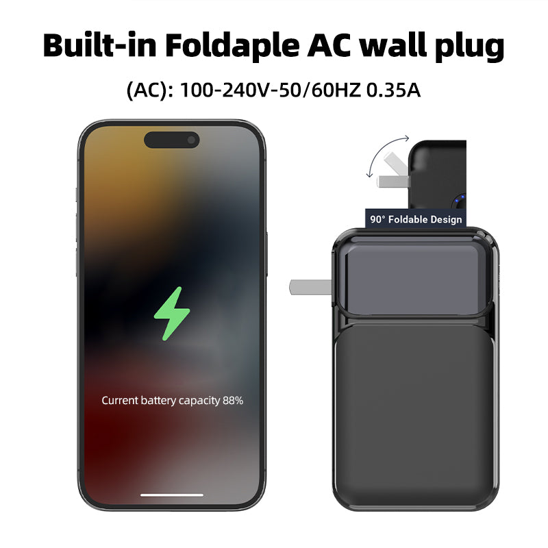 10000mAh Power Bank with Plug USB Cable and Display