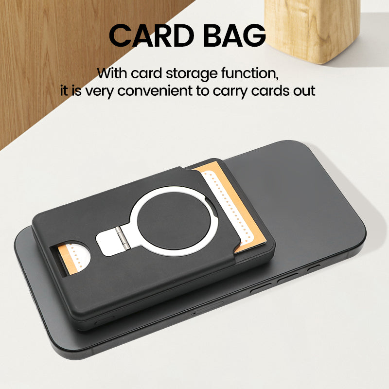5000mAh Magnetic Power Bank with Holder and Card Bag
