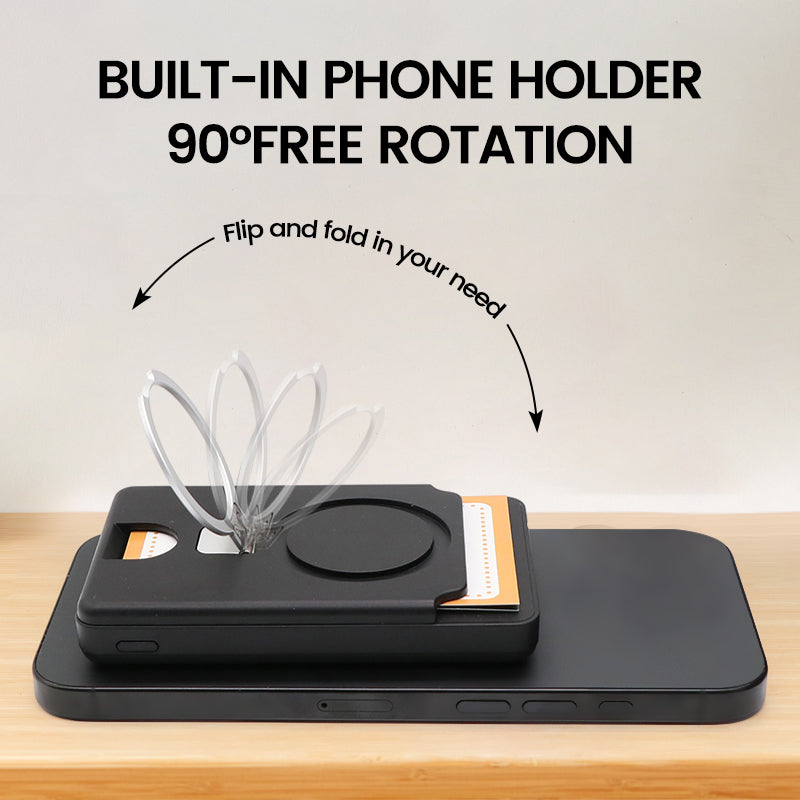 5000mAh Magnetic Power Bank with Holder and Card Bag