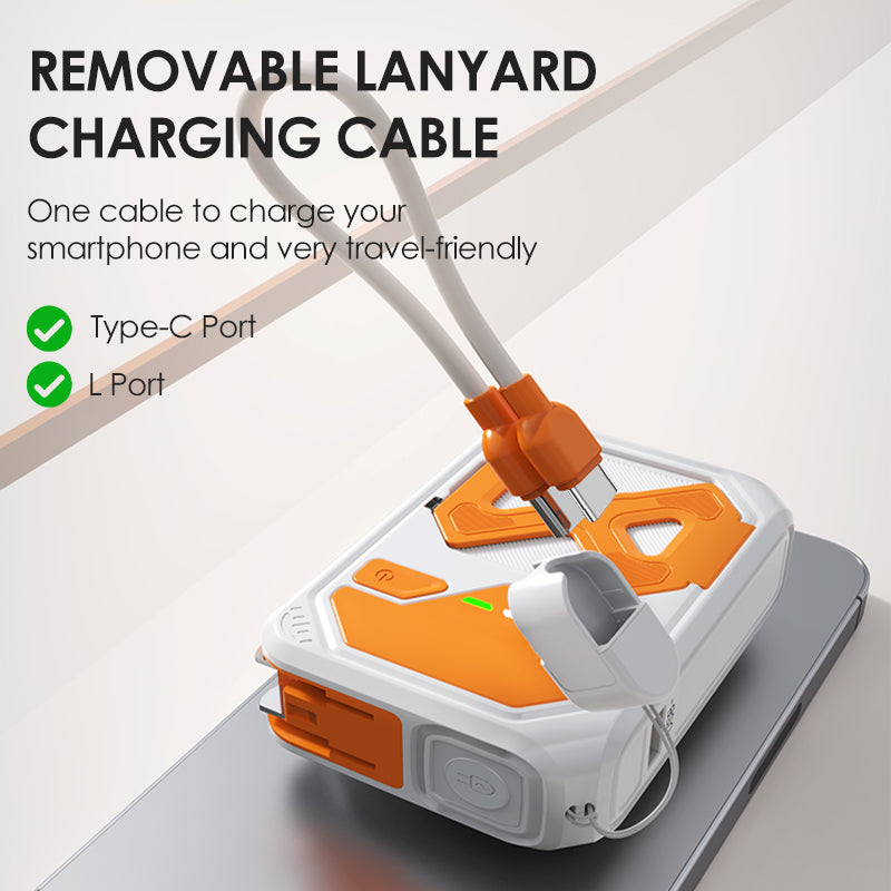 5000mAh MagSafe Power Bank with Stand Plug Lanyard Cable