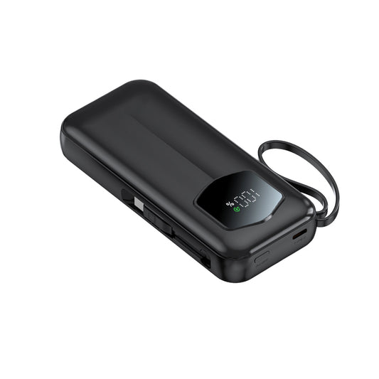 10000mAh Power Bank with Built-in Retractable Charging Cables