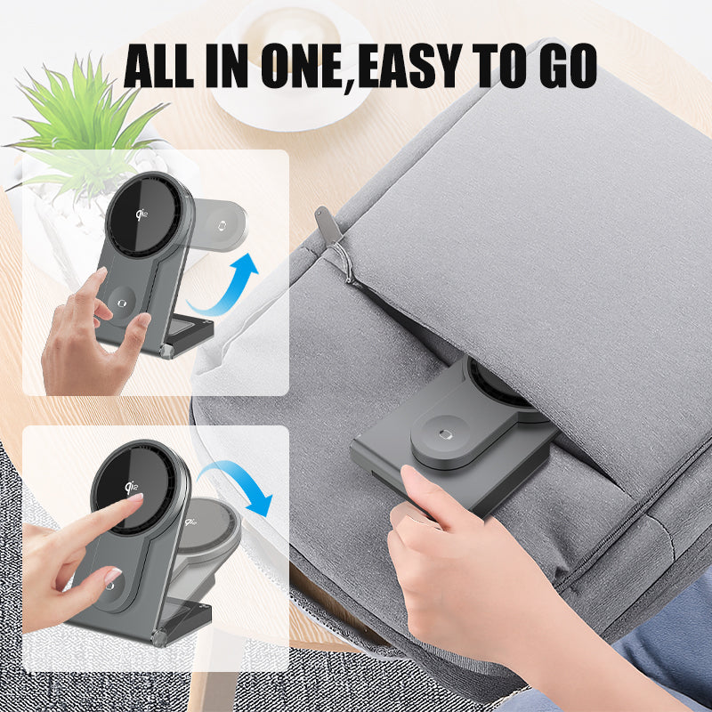 Qi2 Certified 3-in-1 Foldable Wireless Charger