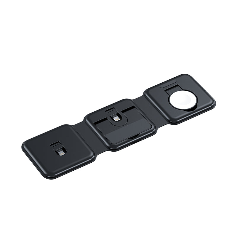 Multi-function foldable 3 in 1 magnetic wireless charger 10W charging holder for iphone watch earphone