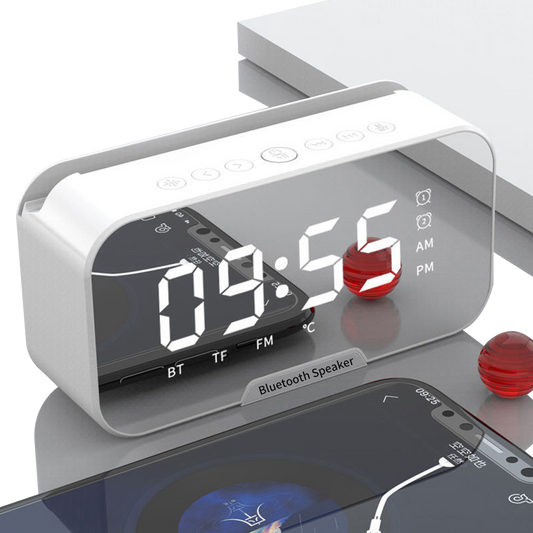 High Quality Mini Alarm Clock Speaker Bluetooth Phone Holder LED Display Digital Portable Speaker