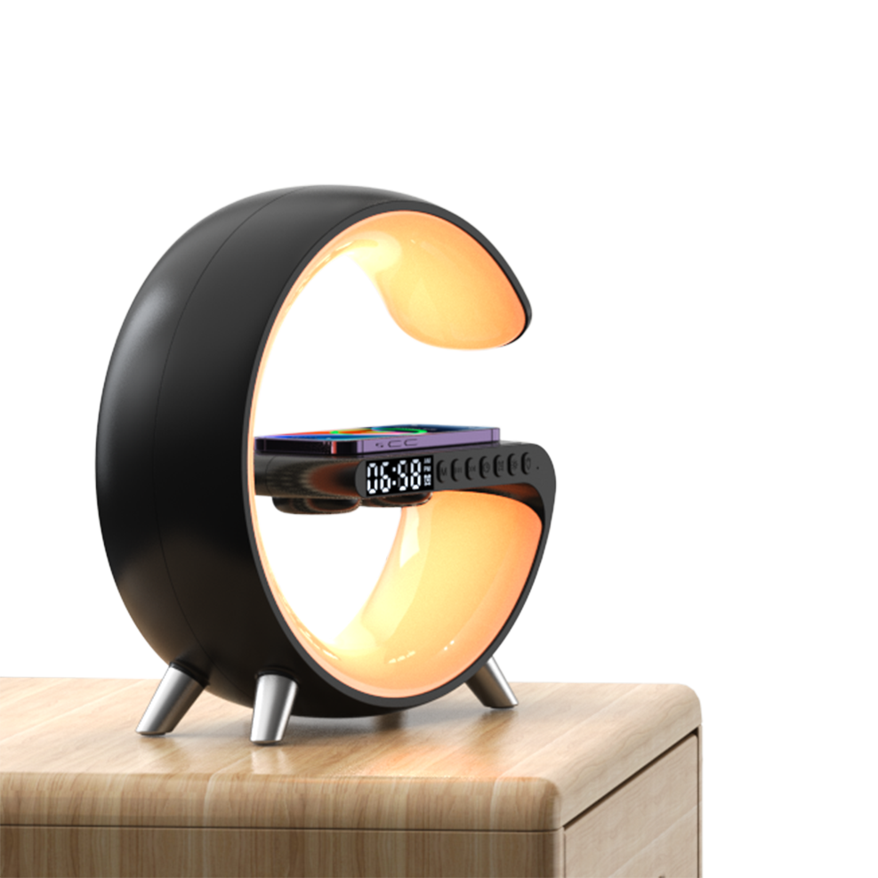 N69 Wireless Charger With Alarm Clock Adjustable Light Bluetooth Speaker For Family