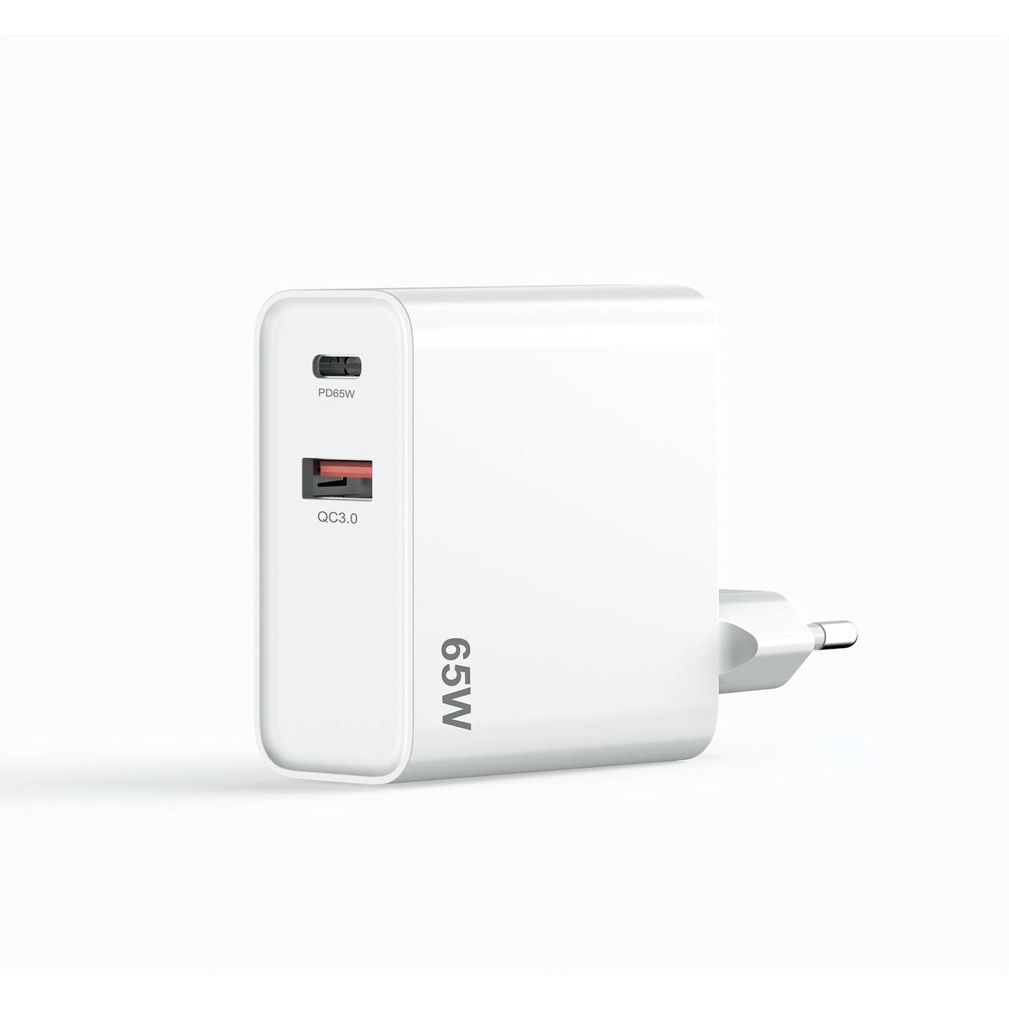 New trending QC USB PD dual port 65W fast charging wall charger for mobile phone, laptop, tablet