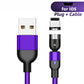 Magnetic USB-A to Lightning Type-C Cable 360°+180° Rotation Charging Cable