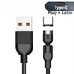 Magnetic USB-A to Lightning Type-C Cable 360°+180° Rotation Charging Cable