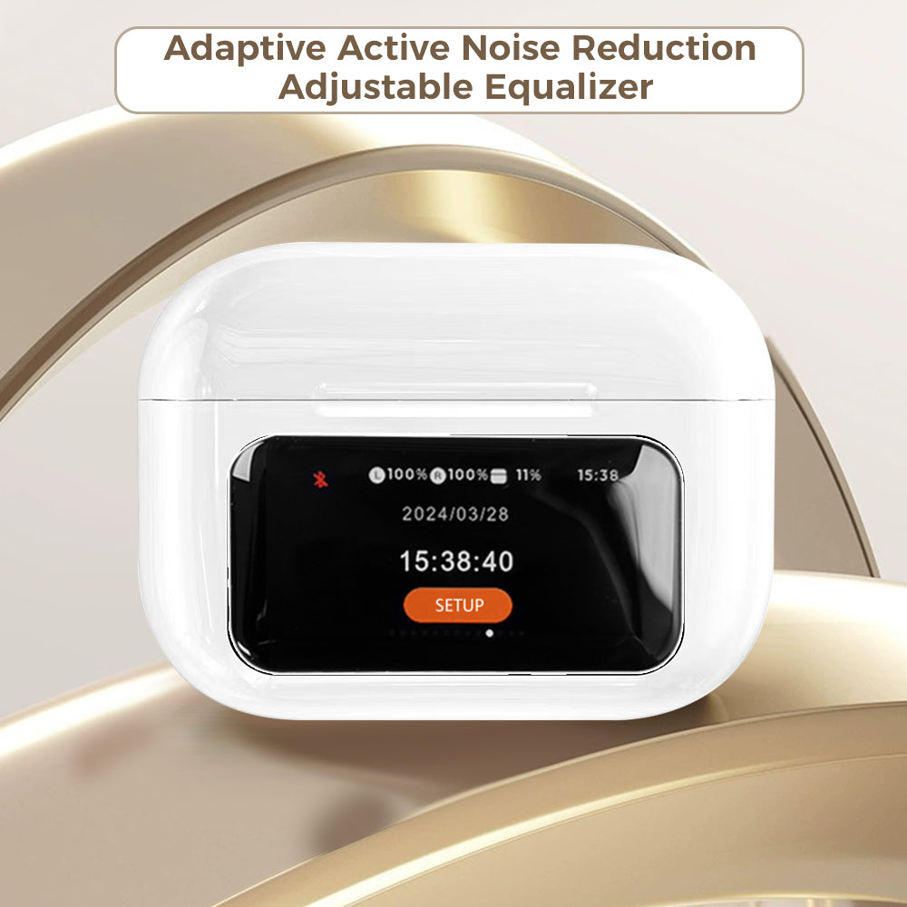 ANC Smart Screen Bluetooth Headphones with APP