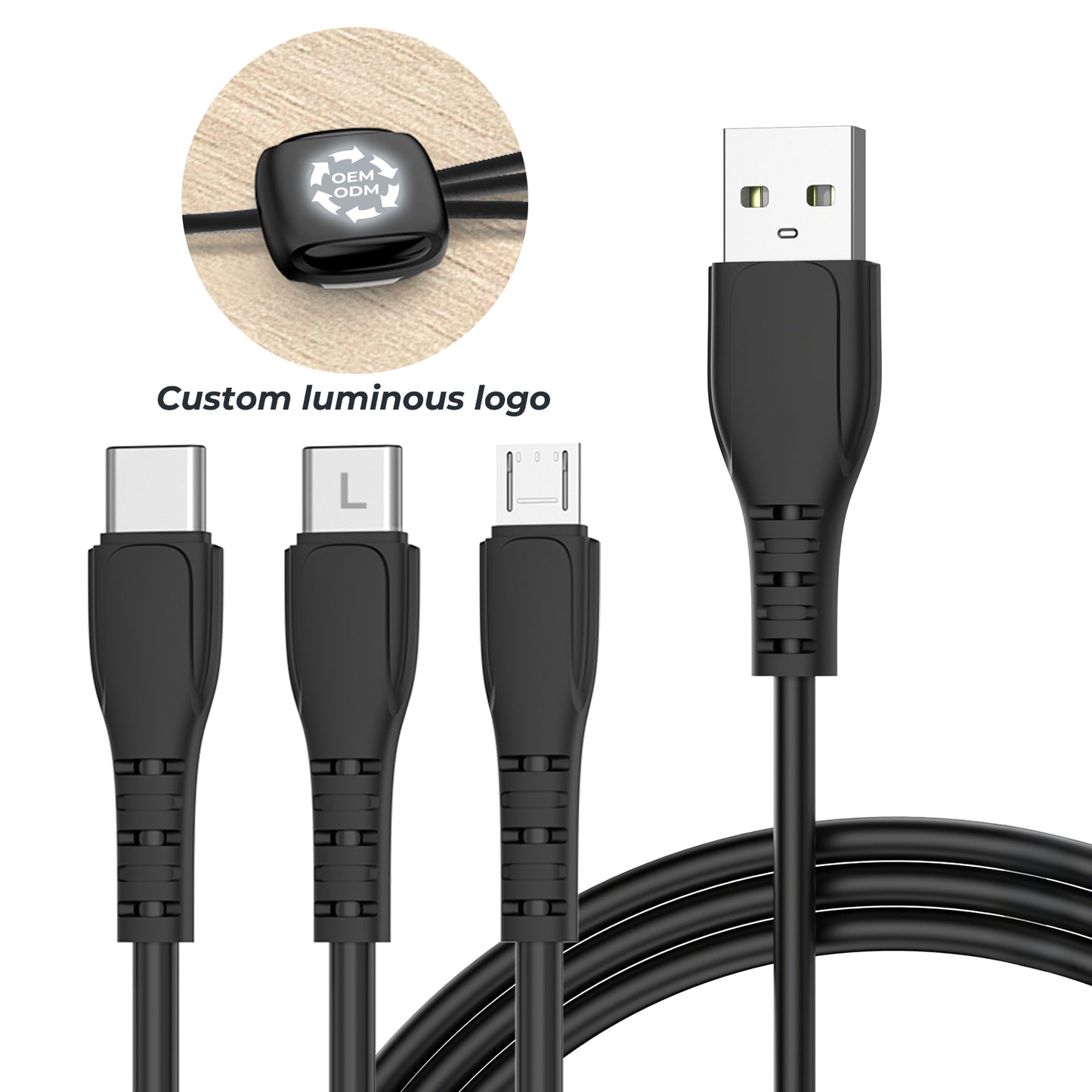 Custom Luminous Logo 4-in-1 USB Cable