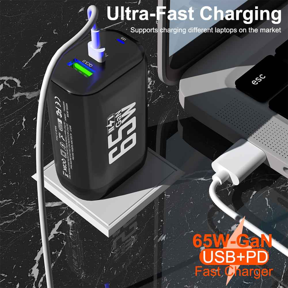 65W GaN Fast Charger with QC3.0 PD