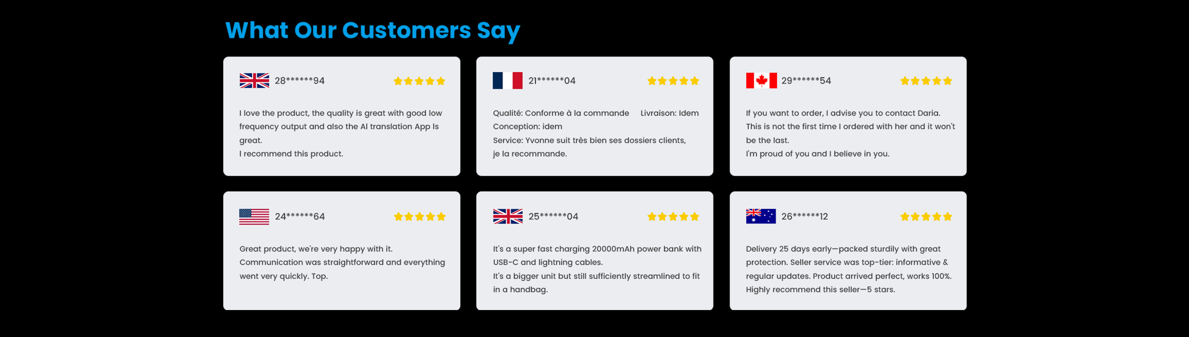 Customer ‘s ’Good reviews for Personalized custom power bank