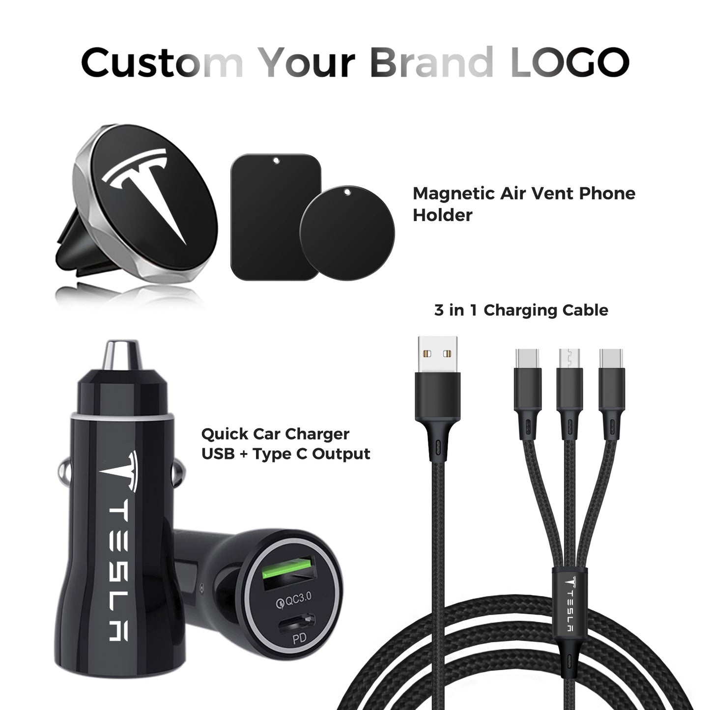 Car Essentials Gift Set: Charger & Phone Mount