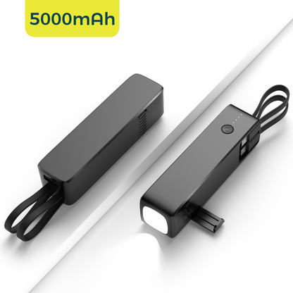 5000mAh mulitifunctional mini portable power bank with cables&torch&phone holders