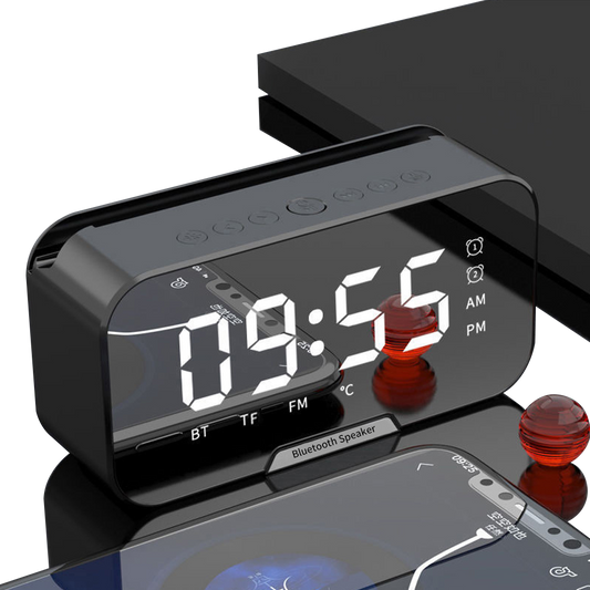 High Quality Mini Alarm Clock Speaker Bluetooth Phone Holder LED Display Digital Portable Speaker